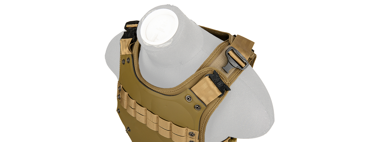 AC-590T TF3 HIGH SPEED AIRSOFT MAG STRAP BODY ARMOR (TAN) - Click Image to Close