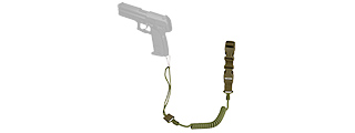 G-FORCE NYLON ELASTIC UPGRADED PISTOL LANYARD SLING - OLIVE DRAB