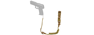 G-FORCE NYLON ELASTIC UPGRADED PISTOL LANYARD SLING - TAN