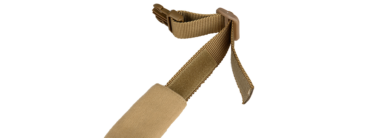 G-FORCE REINFORCED NYLON DOG COLLAR W/ EVA HANDLE - TAN - Click Image to Close