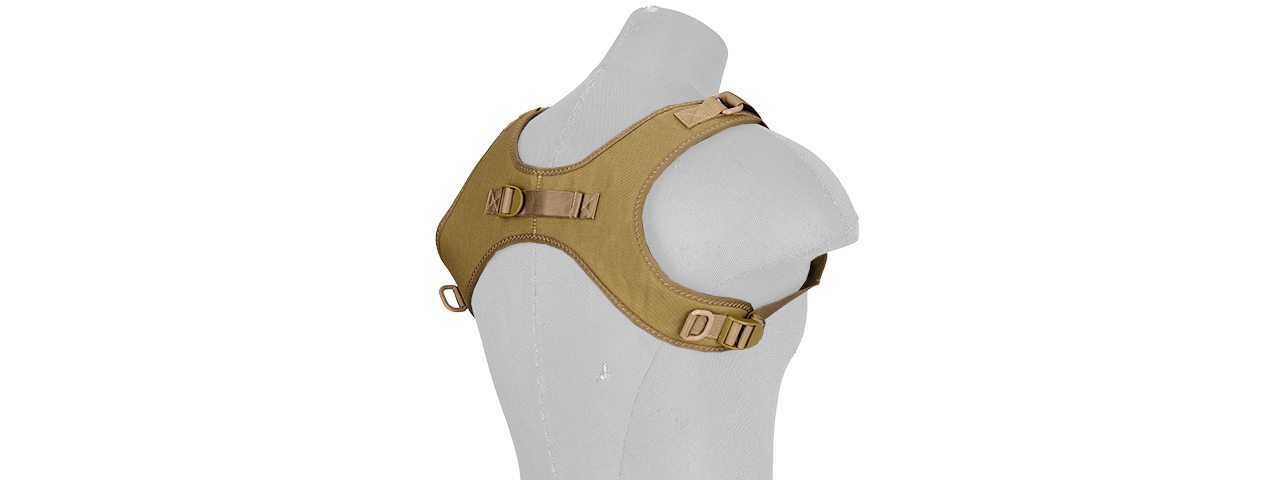 G-FORCE 1000D NYLON TACTICAL ONE-POINT SLING VEST - TAN - Click Image to Close