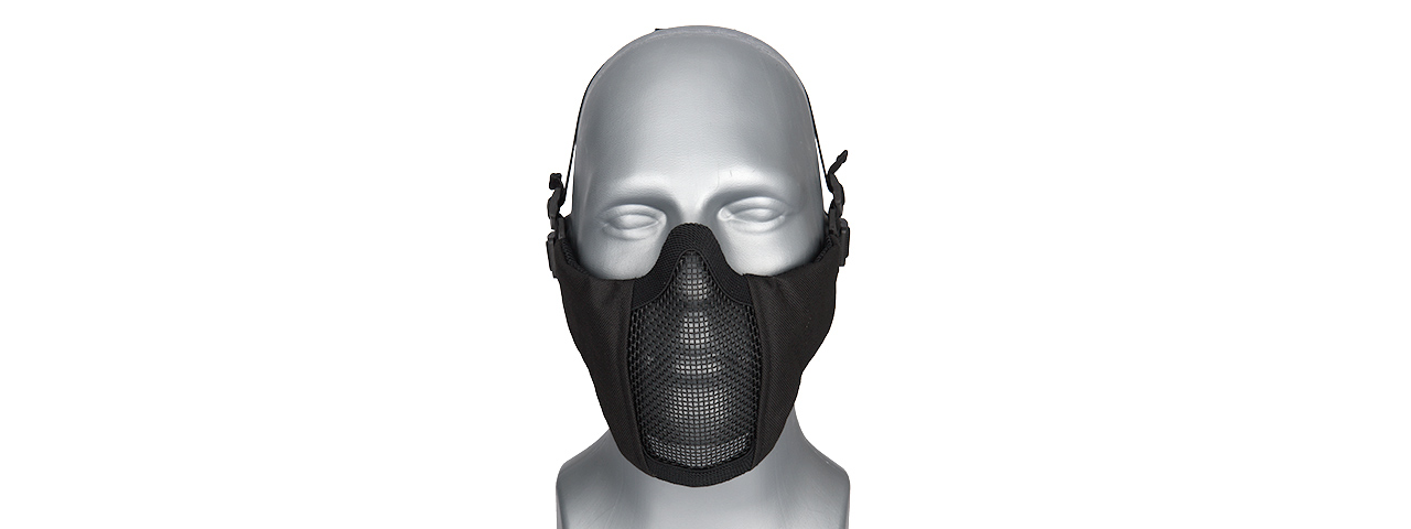 G-FORCE STEEL MESH NYLON LOWER FACE MASK (BLACK) - Click Image to Close