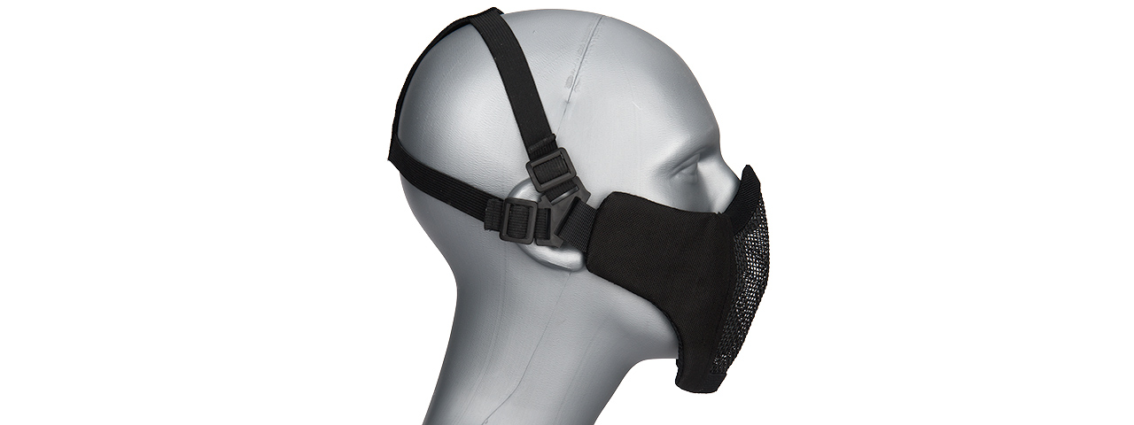 G-FORCE STEEL MESH NYLON LOWER FACE MASK (BLACK) - Click Image to Close