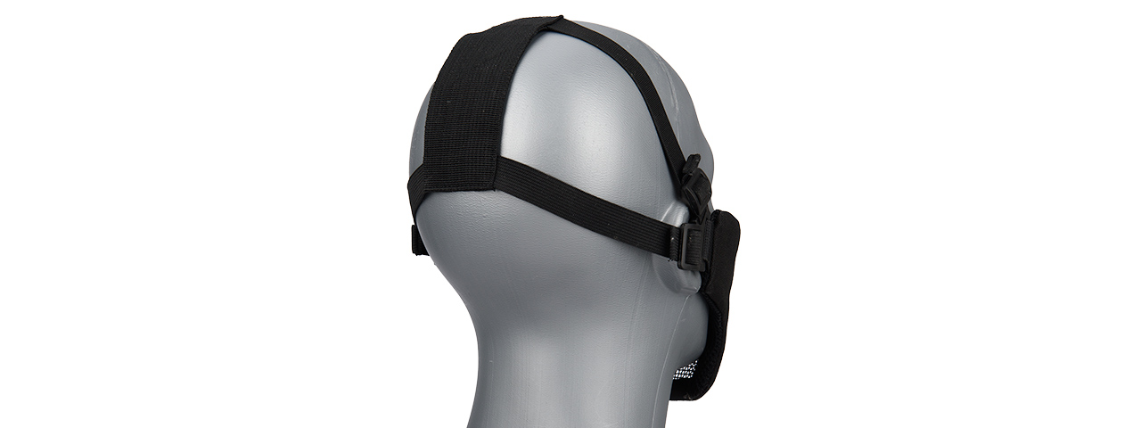 G-FORCE STEEL MESH NYLON LOWER FACE MASK (BLACK) - Click Image to Close
