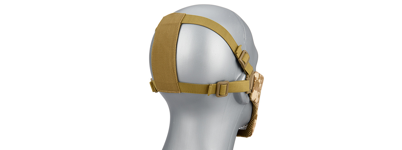 G-FORCE STEEL MESH NYLON LOWER FACE MASK (DESERT DIGITAL) - Click Image to Close