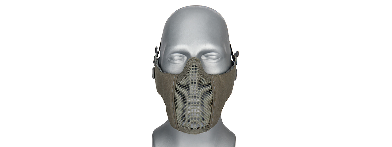 G-FORCE STEEL MESH NYLON LOWER FACE MASK (GRAY) - Click Image to Close