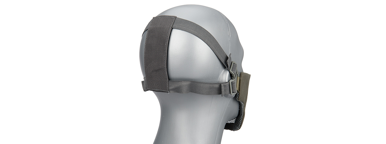 G-FORCE STEEL MESH NYLON LOWER FACE MASK (GRAY) - Click Image to Close