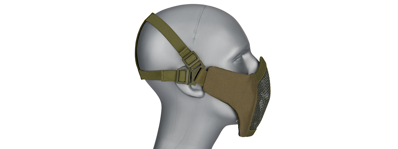 AC-642G WOSPORT STEEL MESH NYLON LOWER FACE MASK (OLIVE DRAB) - Click Image to Close