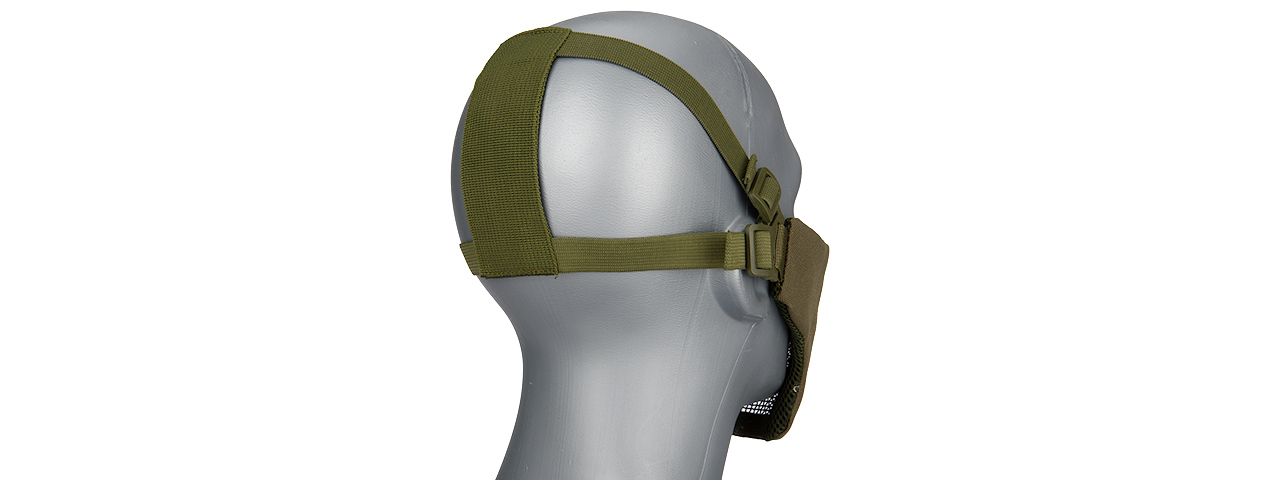 AC-642G WOSPORT STEEL MESH NYLON LOWER FACE MASK (OLIVE DRAB) - Click Image to Close