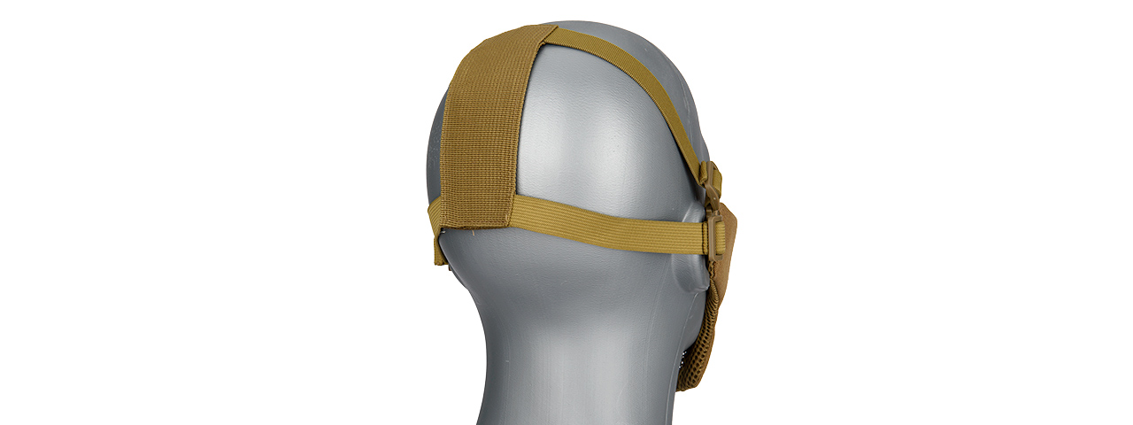 G-FORCE STEEL MESH NYLON LOWER FACE MASK (TAN) - Click Image to Close