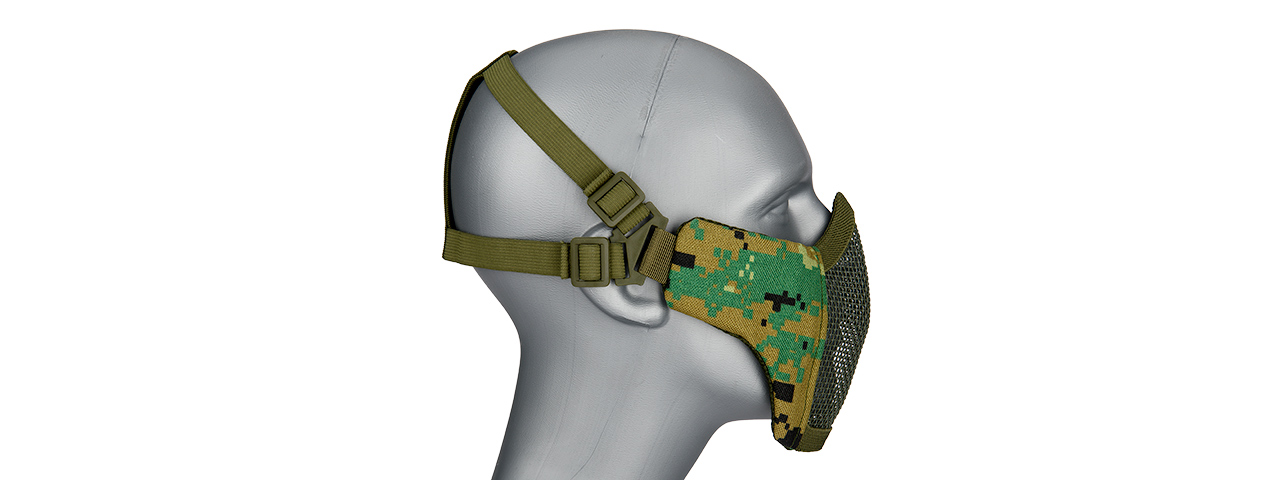 G-FORCE STEEL MESH NYLON LOWER FACE MASK (WOODLAND DIGITAL) - Click Image to Close