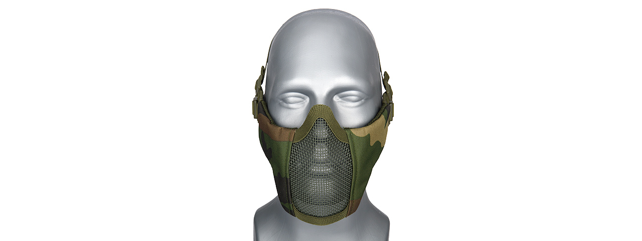 AC-642W WOSPORT STEEL MESH NYLON LOWER FACE MASK (WOODLAND)