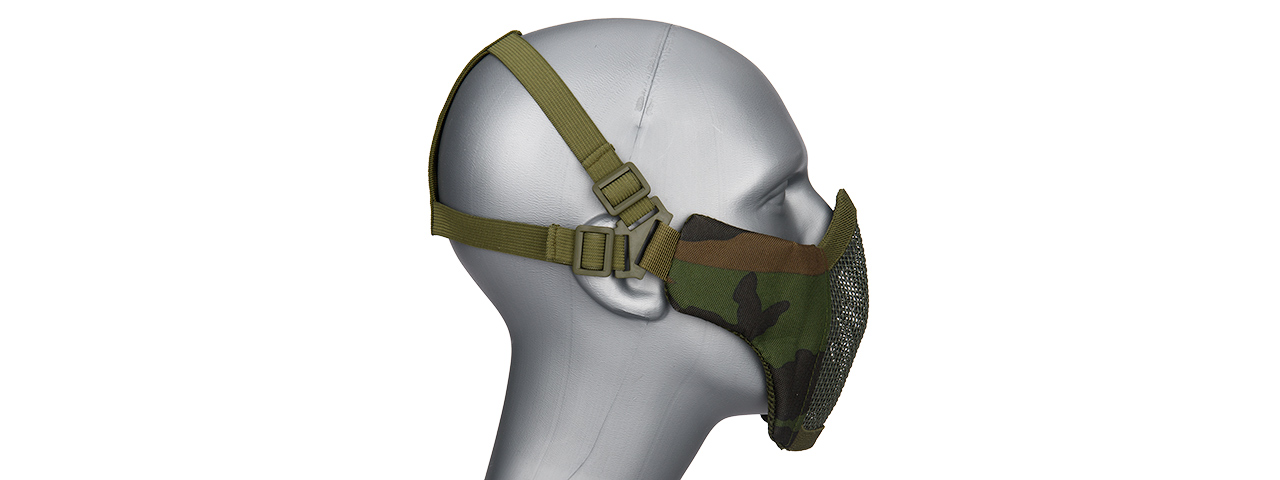 AC-642W WOSPORT STEEL MESH NYLON LOWER FACE MASK (WOODLAND) - Click Image to Close