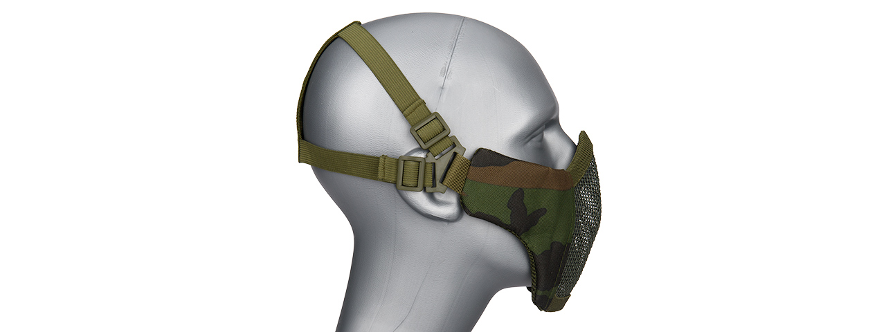 AC-642W WOSPORT STEEL MESH NYLON LOWER FACE MASK (WOODLAND)