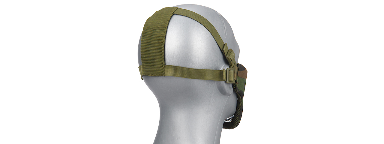 AC-642W WOSPORT STEEL MESH NYLON LOWER FACE MASK (WOODLAND) - Click Image to Close