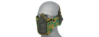 AC-643WD TACTICAL ELITE FACE AND EAR PROTECTIVE MASK (WOODLAND DIGI)