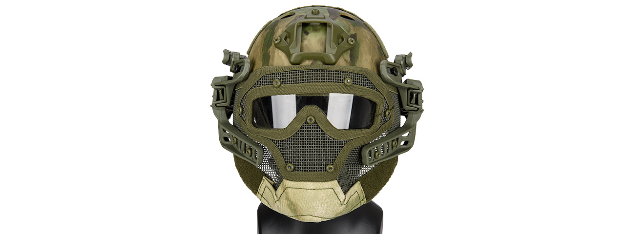 AC-820ATFG WOSPORT TACTICAL G4 SYSTEM BUMP HELMET MASK W/ GOGGLES (A-TACS FG) - Click Image to Close