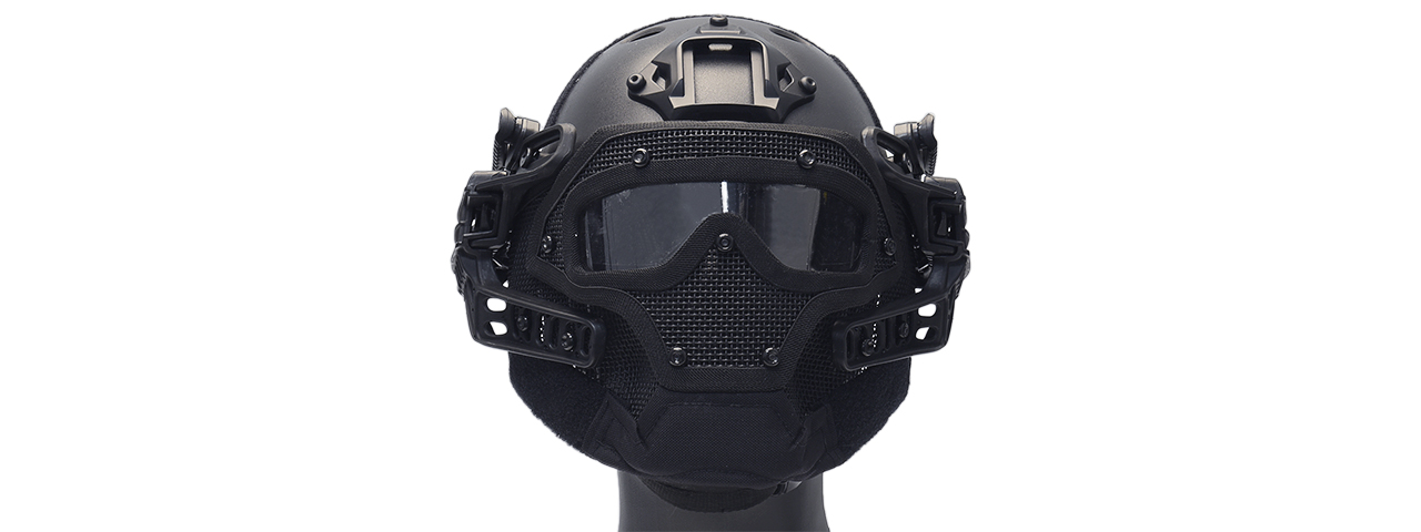 G-FORCE G4 SYSTEM NYLON BUMP HELMET MASK W/ GOGGLES - BLACK