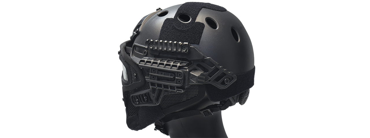 G-FORCE G4 SYSTEM NYLON BUMP HELMET MASK W/ GOGGLES - BLACK - Click Image to Close