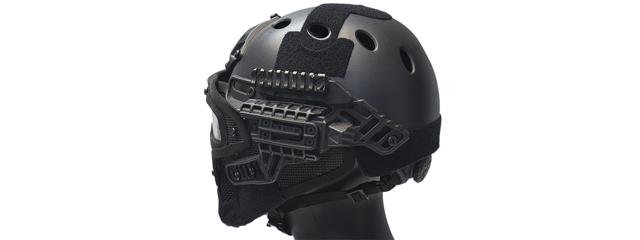 G-FORCE G4 SYSTEM NYLON BUMP HELMET MASK W/ GOGGLES - BLACK