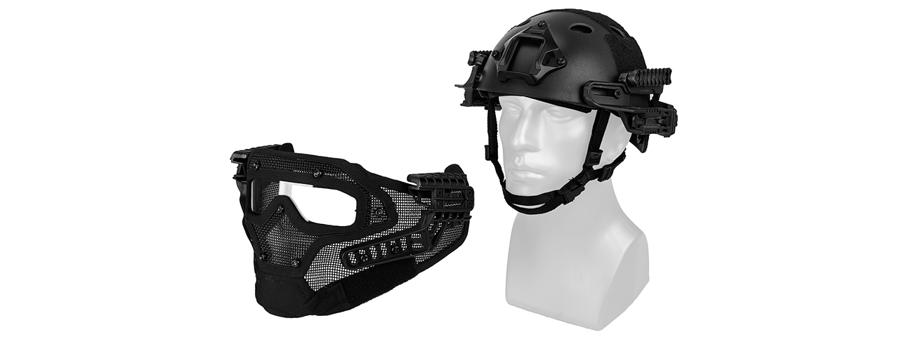 G-FORCE G4 SYSTEM NYLON BUMP HELMET MASK W/ GOGGLES - BLACK