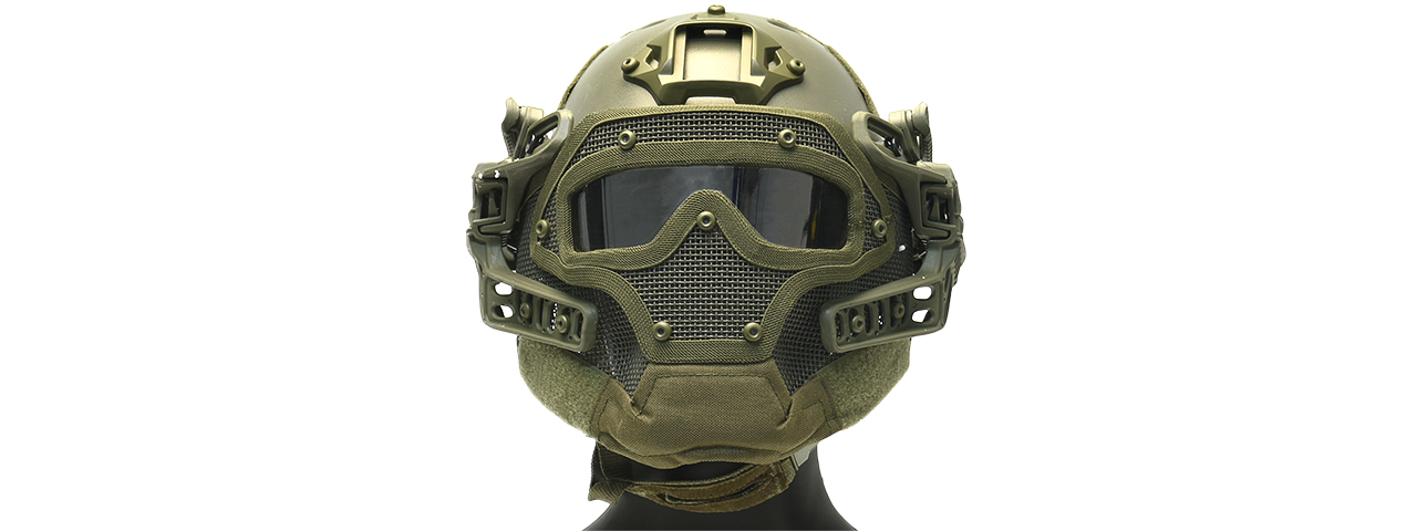 G-FORCE TACTICAL G4 SYSTEM BUMP HELMET MASK W/ GOGGLES (OLIVE DRAB)