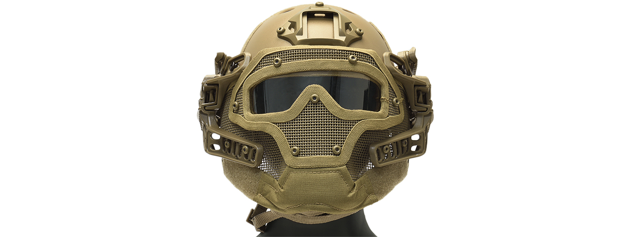 G-FORCE G4 SYSTEM NYLON BUMP HELMET MASK W/ GOGGLES - TAN