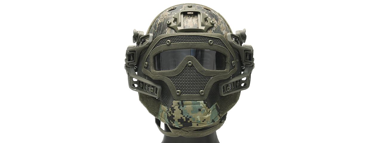 G-FORCE TACTICAL G4 SYSTEM BUMP HELMET MASK W/ GOGGLES (WOODLAND DIGITAL) - Click Image to Close
