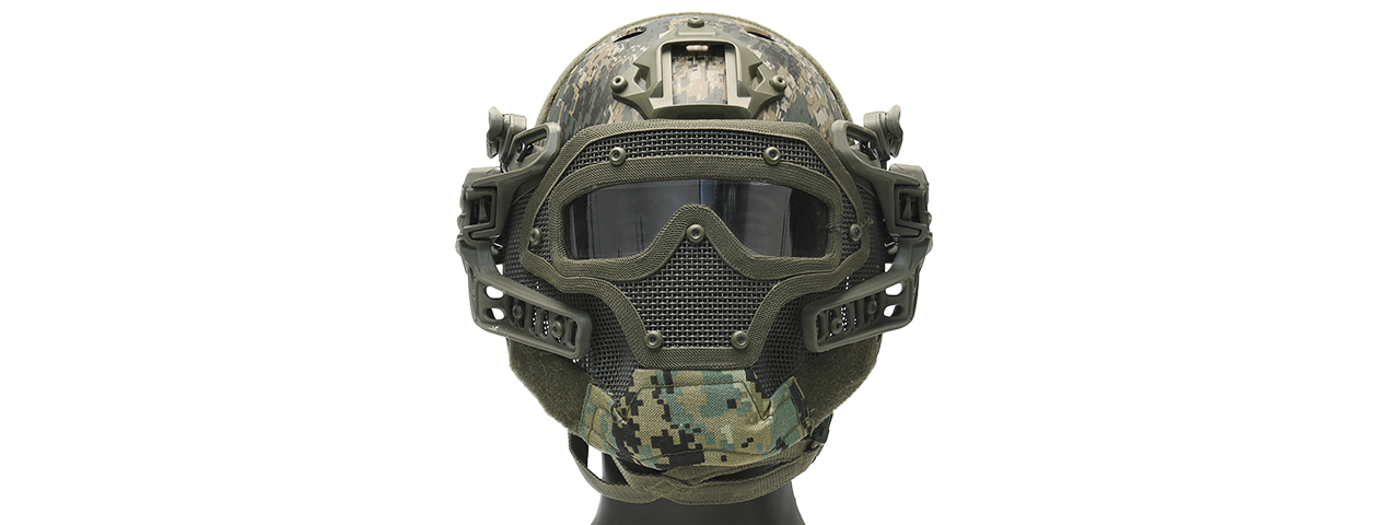 G-FORCE TACTICAL G4 SYSTEM BUMP HELMET MASK W/ GOGGLES (WOODLAND DIGITAL)