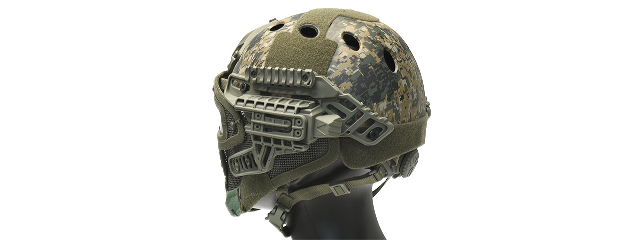 G-FORCE TACTICAL G4 SYSTEM BUMP HELMET MASK W/ GOGGLES (WOODLAND DIGITAL) - Click Image to Close