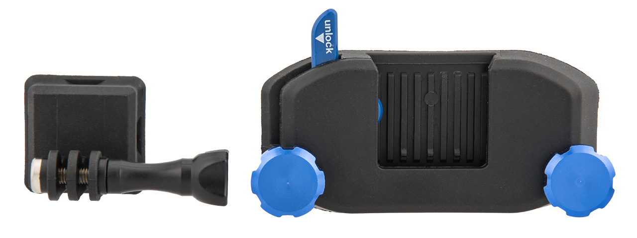 AC-875B ACTION CAMERA STRAP MOUNT FOR GOPRO (BLACK/BLUE) - Click Image to Close
