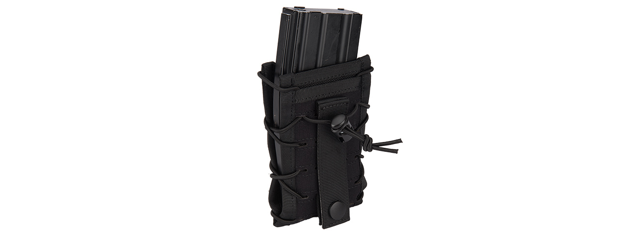 AC-877B SINGLE HIGH SPEED M4 MOLLE MAGAZINE POUCH (BLACK) - Click Image to Close