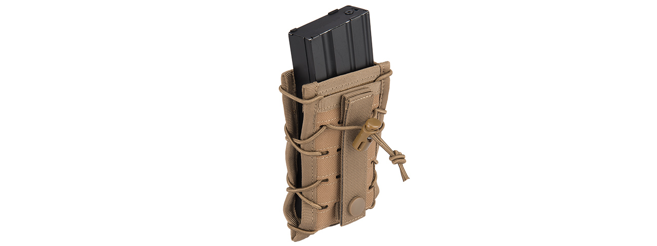 AC-877T SINGLE HIGH SPEED M4 MOLLE MAGAZINE POUCH (TAN) - Click Image to Close