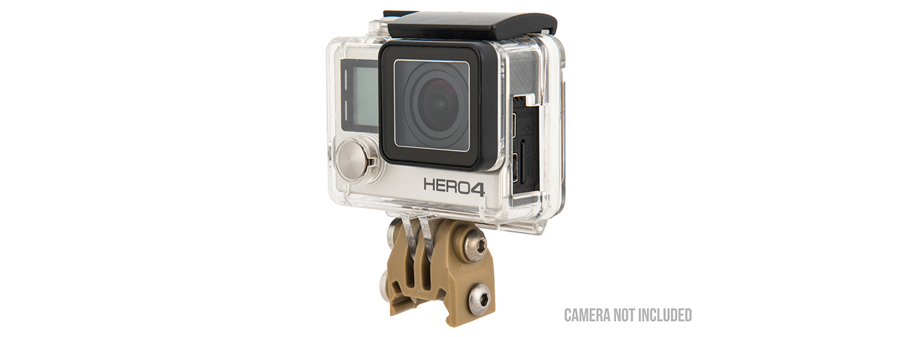 AC-879T GOPRO ATTACHMENT FOR 20MM PICATINNY RAILS (TAN) - Click Image to Close