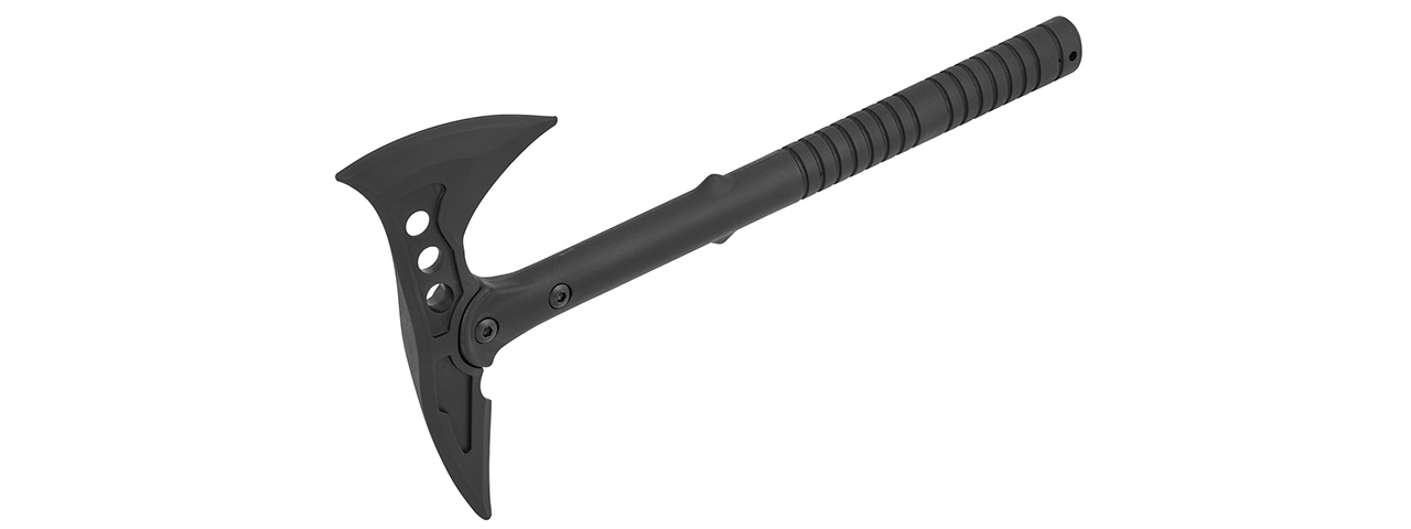 AC-879 MOLLE POLYMER TRAINING DUAL BATTLE AXE W/ PICK (BLACK) - Click Image to Close