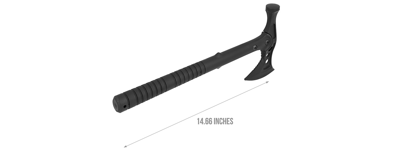 AC-880 MOLLE POLYMER TRAINING DUAL BATTLE AXE W/ HAMMER (BLACK)