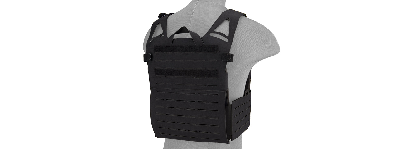 AC-881B LASER CUT FULL HYPALON MOLLE VEST (BLACK) - Click Image to Close