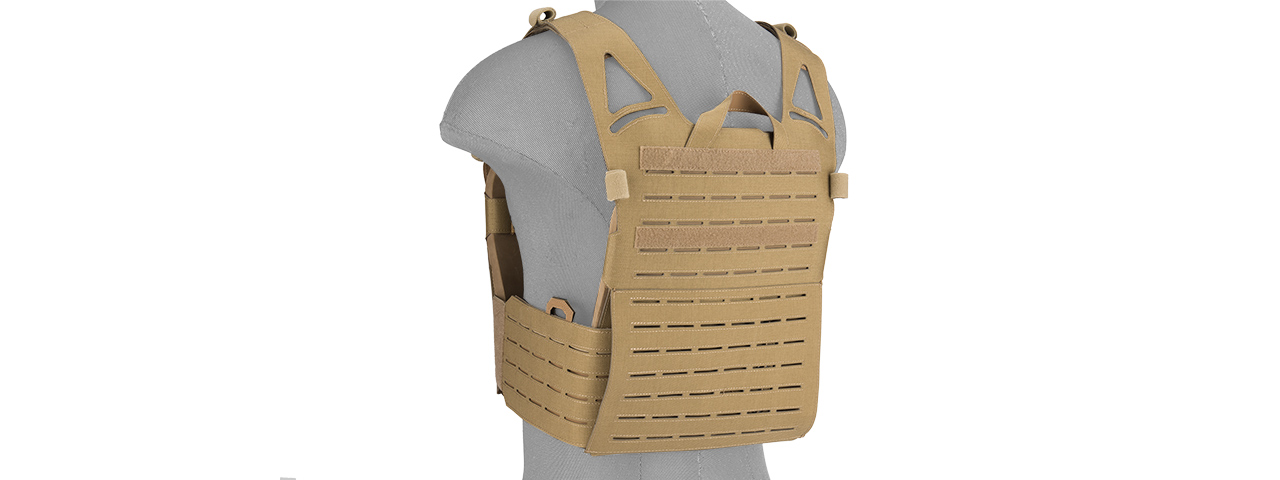 G-FORCE LASER CUT FULL HYPALON MOLLE TACTICAL VEST (TAN)