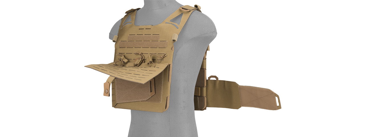 G-FORCE LASER CUT FULL HYPALON MOLLE TACTICAL VEST (TAN)