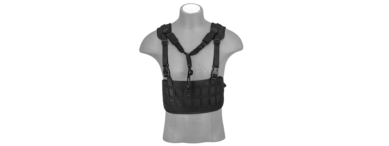 AC-882B LASER CUT AIRSOFT CHEST RIG W/ SLING (BLACK) - Click Image to Close