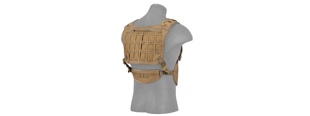 AC-882T LASER CUT AIRSOFT CHEST RIG W/ SLING (TAN) - Click Image to Close