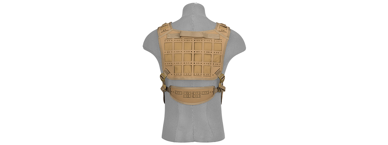 AC-882T LASER CUT AIRSOFT CHEST RIG W/ SLING (TAN) - Click Image to Close