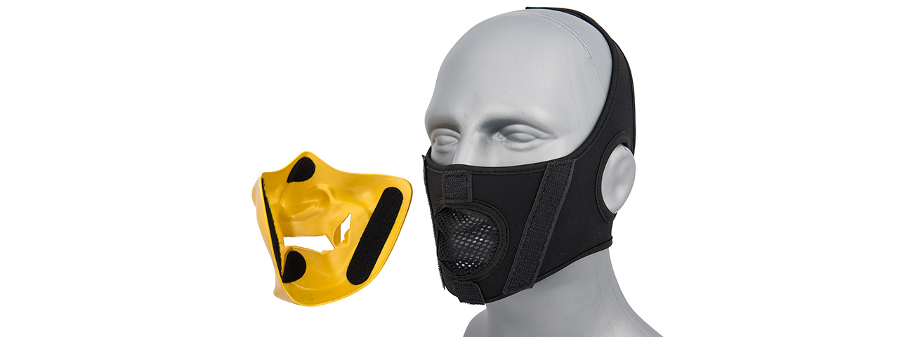 G-FORCE YOKAI OGRE HALF FACE MASK W/ SOFT PADDING (GOLD) - Click Image to Close