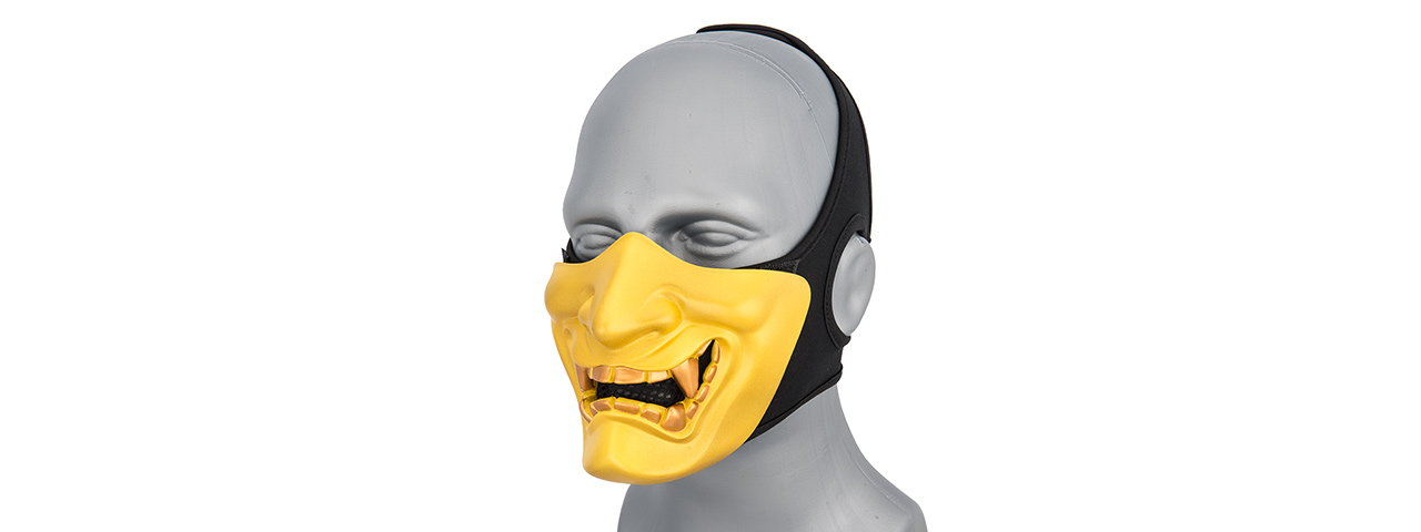 G-FORCE YOKAI OGRE HALF FACE MASK W/ SOFT PADDING (GOLD) - Click Image to Close