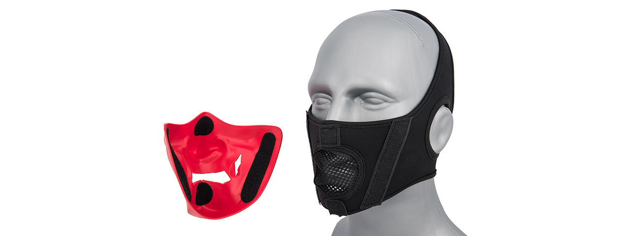 G-FORCE YOKAI OGRE HALF FACE MASK W/ SOFT PADDING (RED/GOLD)