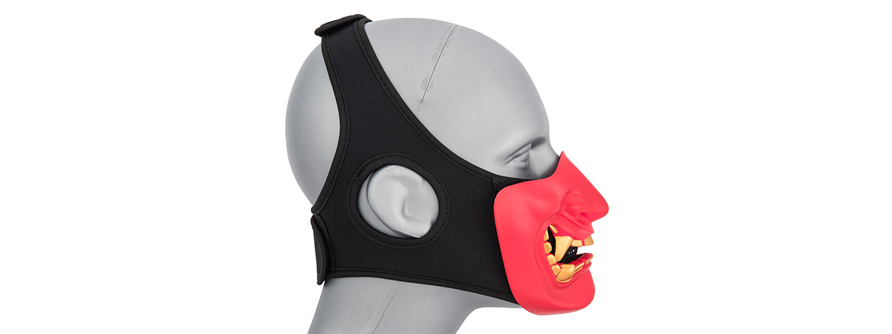 G-FORCE YOKAI OGRE HALF FACE MASK W/ SOFT PADDING (RED/GOLD) - Click Image to Close