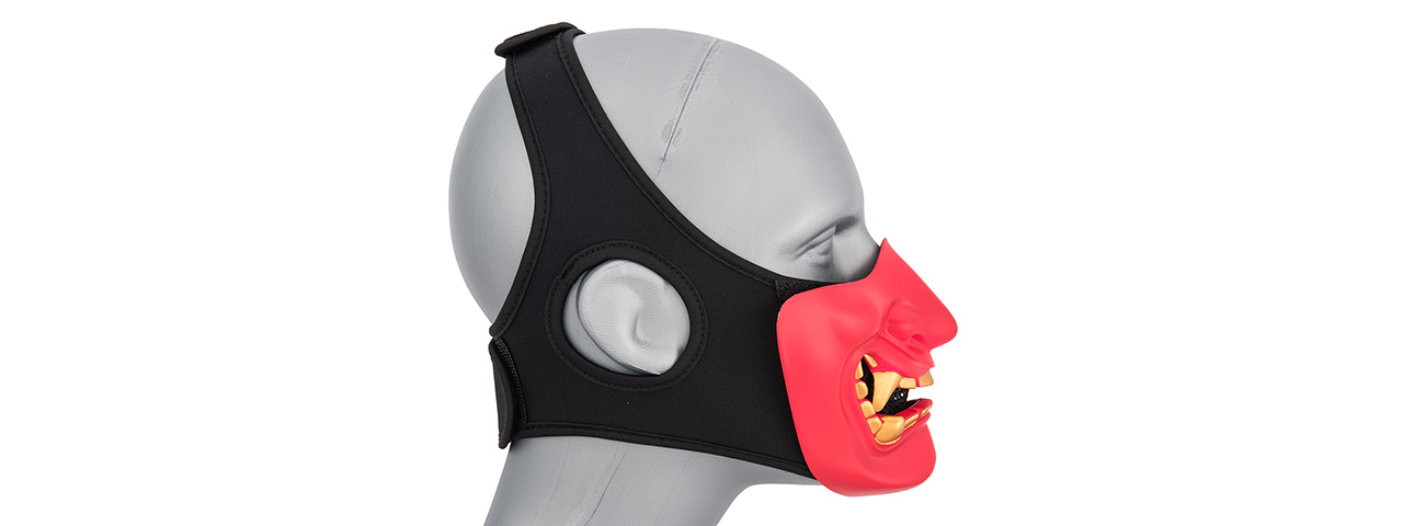 G-FORCE YOKAI OGRE HALF FACE MASK W/ SOFT PADDING (RED/GOLD)