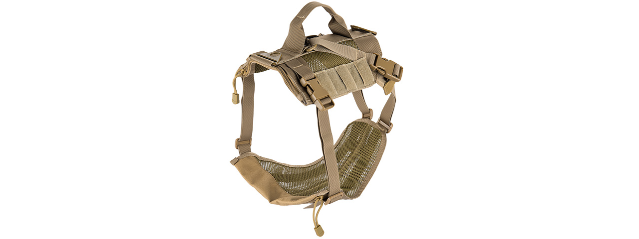 AC-884T MESH ADJUSTABLE TACTICAL DOG VEST (TAN) - Click Image to Close