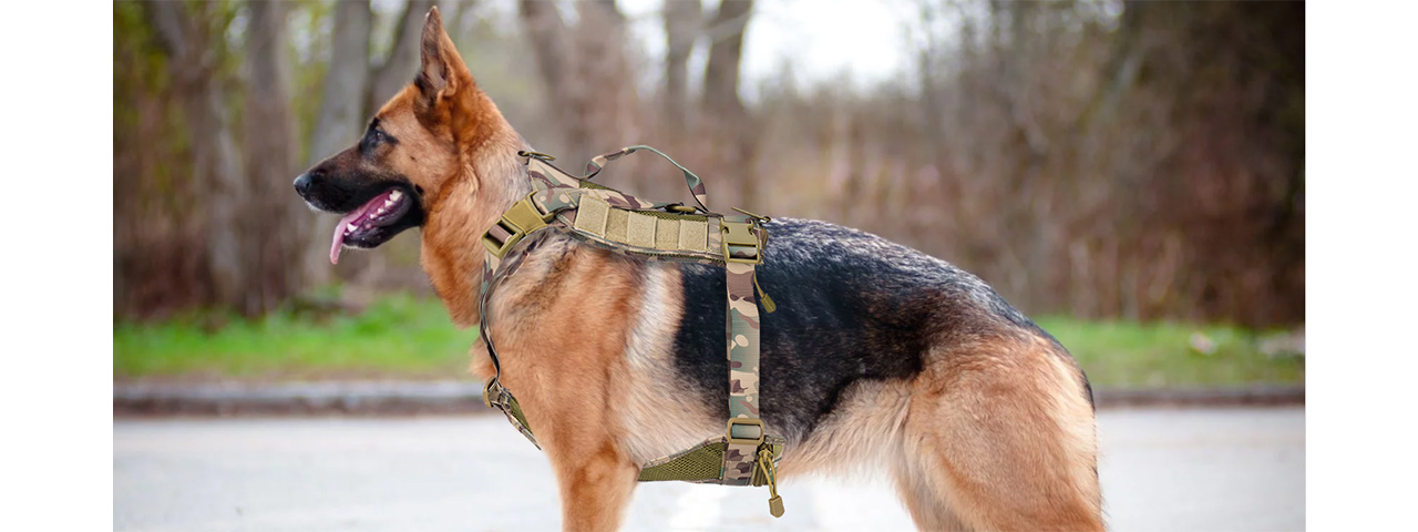 AC-884T MESH ADJUSTABLE TACTICAL DOG VEST (TAN) - Click Image to Close