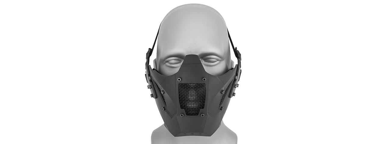 AC-885B ADJUSTABLE RETRO MECHA HALF FACE MASK (BLACK)